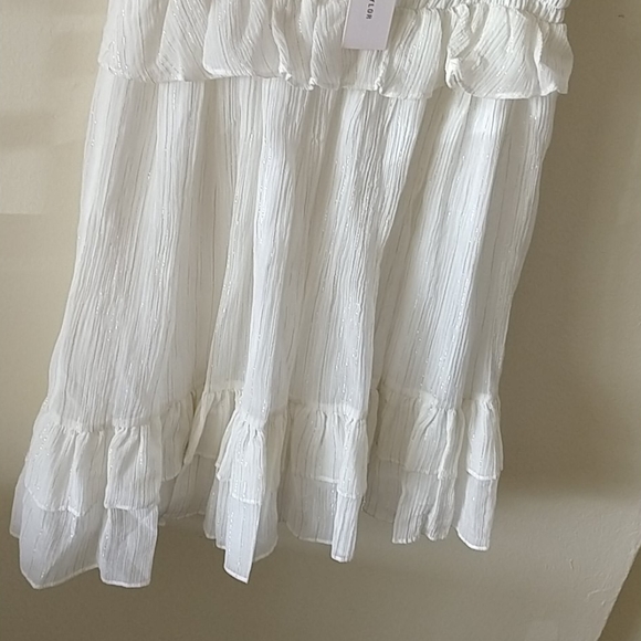 NWT Rebecca Taylor gauzy metallic dress - Picture 3 of 12